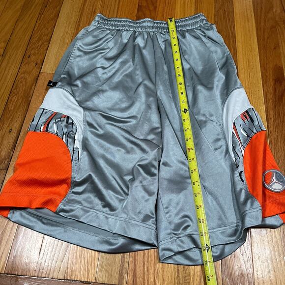 Air Jordan Nike Basketball Dazzle Shorts Silver Orange Medium Rare Y2K - Picture 8 of 12